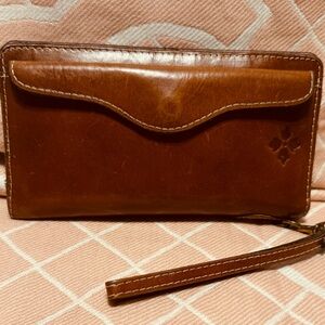 Patricia Nash Brown Leather Wristlet